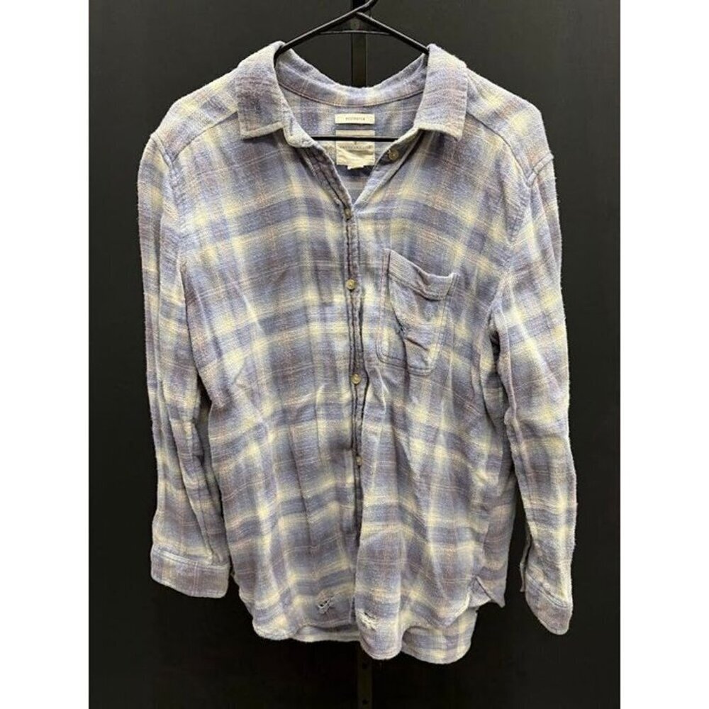 American Eagle Destroyed Oversized Flannel Shirt